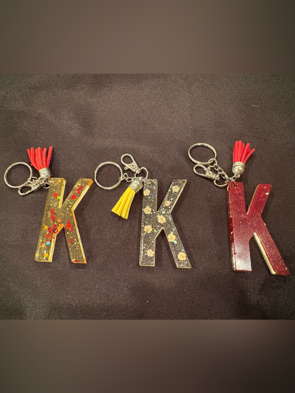 K Initial Resin Keychain‎  - Multicolor